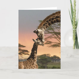 Mor- och babygiraff kort