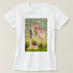 Mor- och babygiraff t shirt