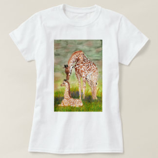 Mor- och babygiraff t shirt