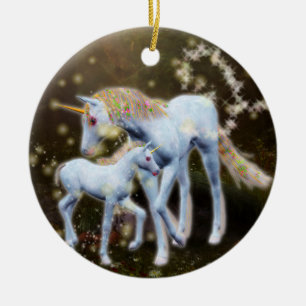 Mor- och babyUnicorn Julgransprydnad Keramik