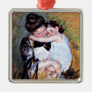 Mor och barn - Artwork by Mary Cassatt, Julgransprydnad Metall