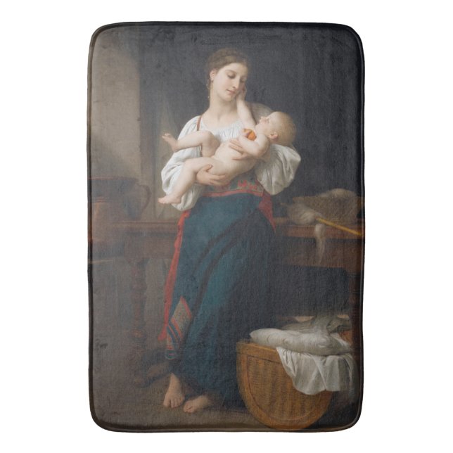 Mor och barn (av Bouguereau) Badrumsmatta (Framsidan (Vertikal))