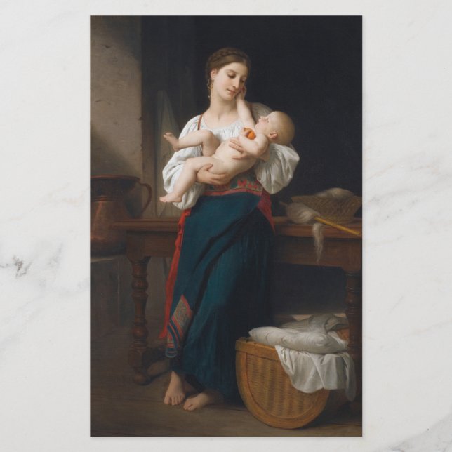 Mor och barn (av Bouguereau) Brevpapper (Framsida)
