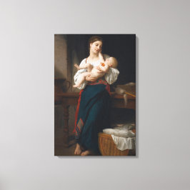 Mor och barn (av Bouguereau) Canvastryck