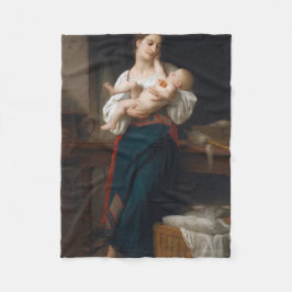 Mor och barn (av Bouguereau) Fleecefilt