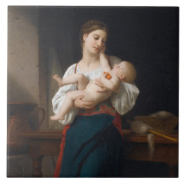 Mor och barn (av Bouguereau) Kakelplatta