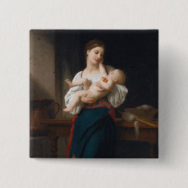 Mor och barn (av Bouguereau) Knapp
