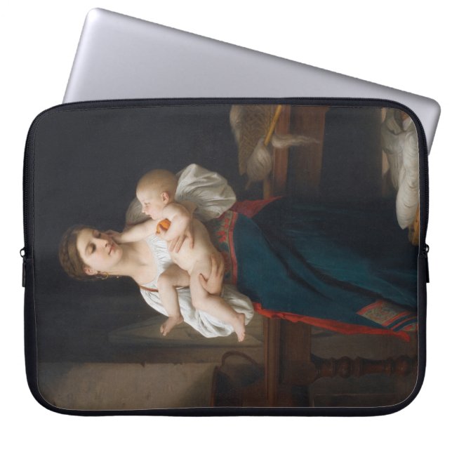Mor och barn (av Bouguereau) Laptop Fodral (Framsidan)