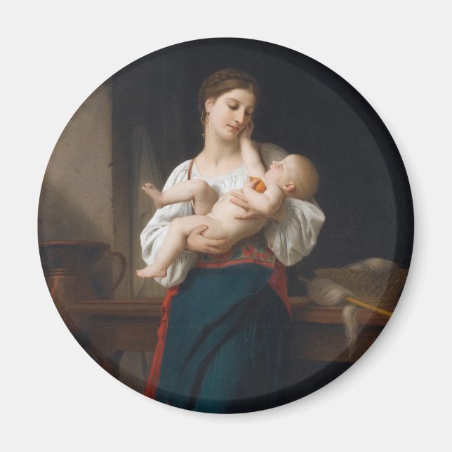 Mor och barn (av Bouguereau) Magnet (Framsidan)