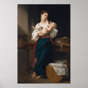 Mor och barn (av Bouguereau) Poster