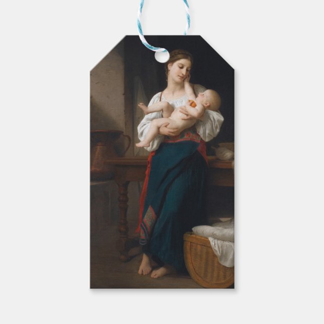 Mor och barn (av Bouguereau) Presentetikett (Framsidan)