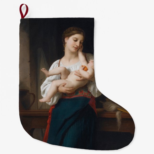 Mor och barn (av Bouguereau) Stor Julstrumpa (Framsidan)