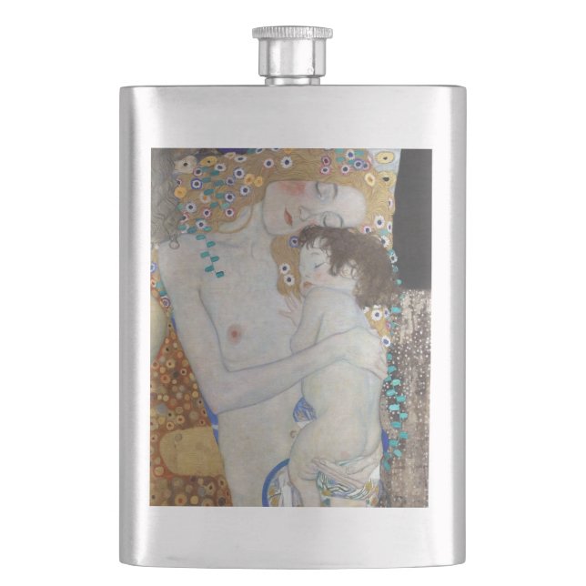 Mor och barn av Gustav Klimt Fickplunta (Framsidan)