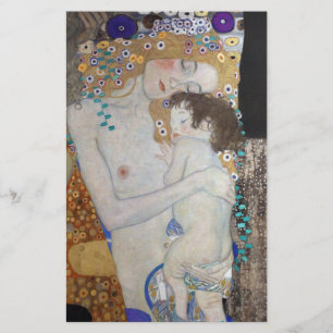 Mor och barn av Gustav Klimt Flygblad