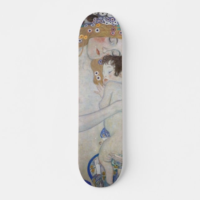 Mor och barn av Gustav Klimt Mini Skateboard Bräda 18,5 Cm (Framsida)