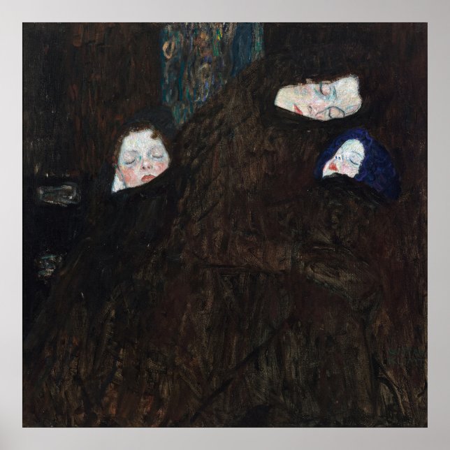 Mor och barn av Gustav Klimt Poster (Framsidan)