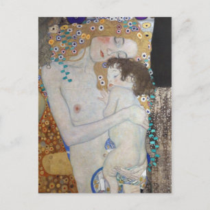 Mor och barn av Gustav Klimt Vykort