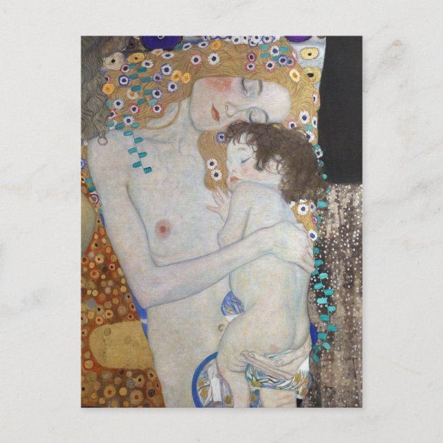 Mor och barn av Gustav Klimt Vykort (Framsida)