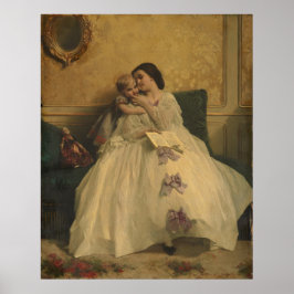 Mor och barn av Gustave Leonard de Jonghe Poster