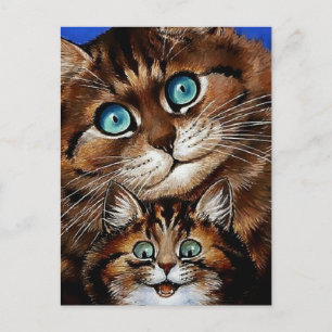 “Mor och barn” av Louis Wain Vykort