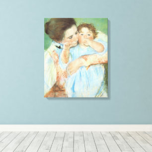 Mor och barn av Mary Cassatt, Vintage Fine Art Canvastryck