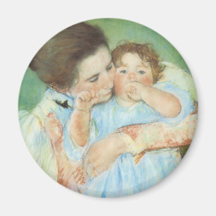 Mor och barn av Mary Cassatt, Vintage Fine Art Magnet