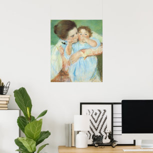 Mor och barn av Mary Cassatt, Vintage Fine Art Poster