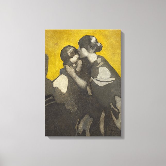 Mor och barn (av Norah Neilson Gray) Canvastryck (Framsida)