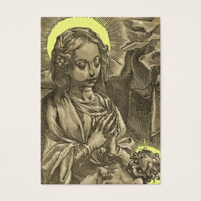 MOR OCH BARN, EN GIFT MÄRKRE VISITKORT (Framsidan)