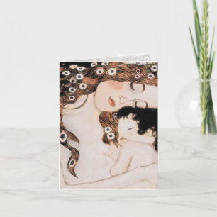 Mor och barn Gustav Klimt Kort