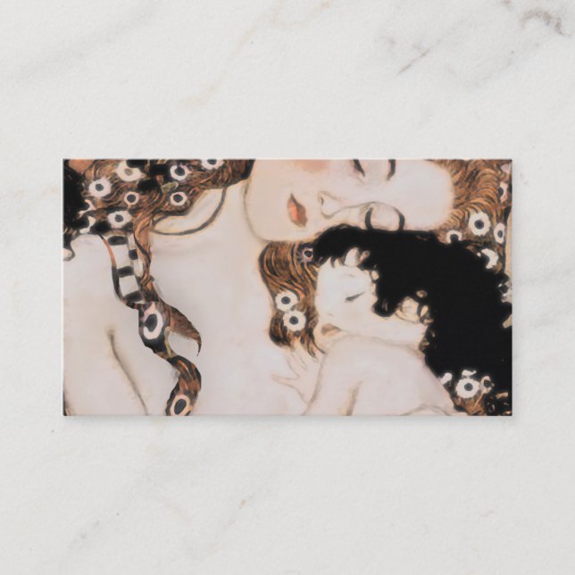 Mor och barn Gustav Klimt Visitkort (Framsida)