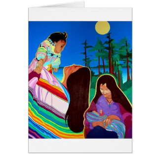 Mor och barn hälsningskort