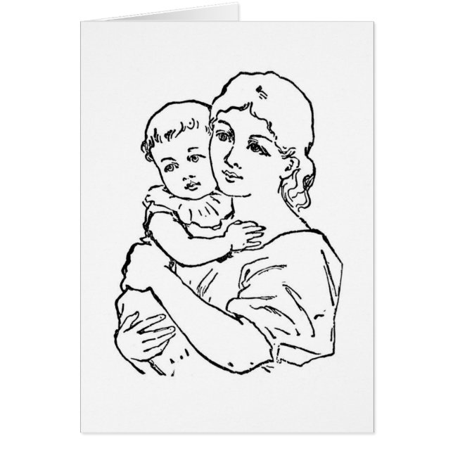Mor och barn hälsningskort (Framsidan)