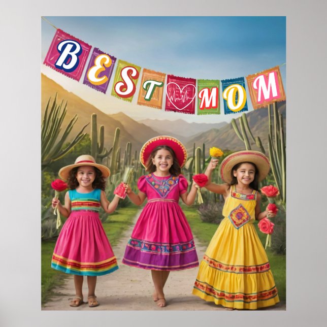 Mor och barn i Mexikos traditionella läger Poster (Framsidan)