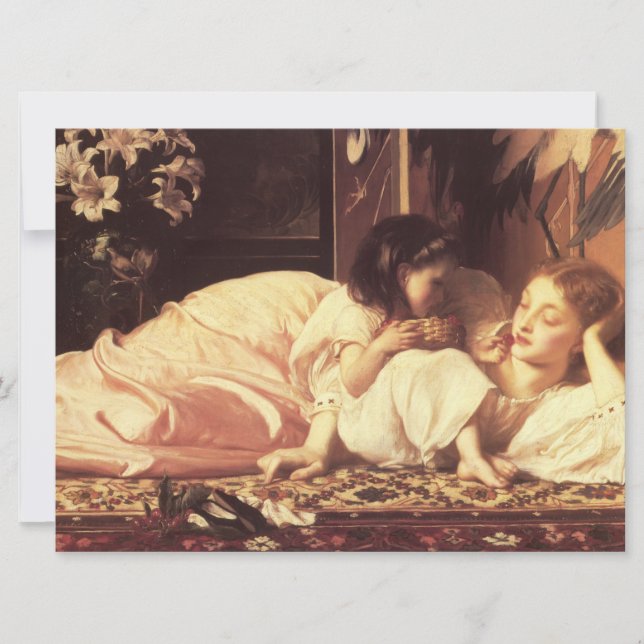 Mor och barn (kvinna och dotter) kort (Framsida)