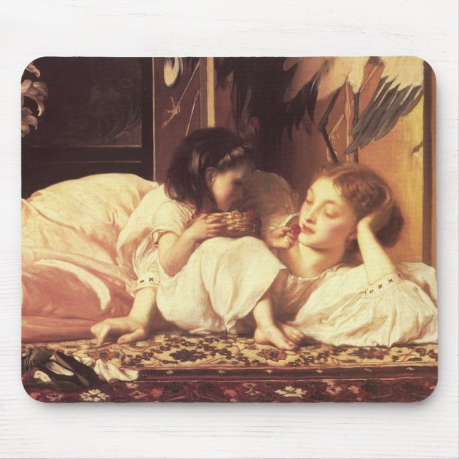 Mor och barn (kvinna och dotter) musmatta (Framsidan)