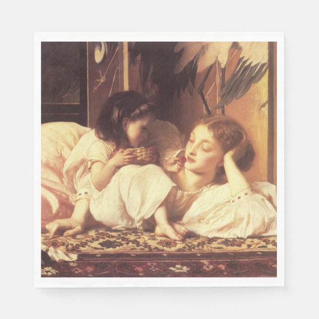 Mor och barn (kvinna och dotter) pappersservett (Framsidan)