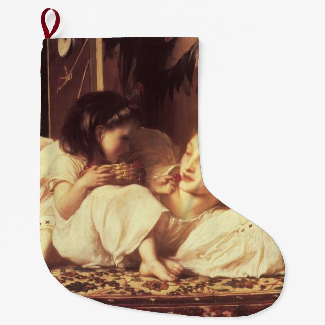 Mor och barn (kvinna och dotter) stor julstrumpa (Framsidan)