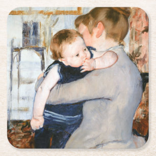 Mor och barn, Mary Cassatt Underlägg Papper Kvadrat