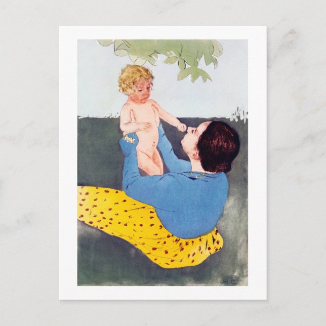 Mor och barn, Mary Cassatt Vykort (Framsida)