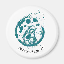 mor och barn, standard, 2 fjärdedels cirkelmagnet