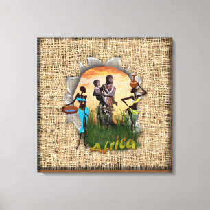 Mor och barn till Afrikan Canvastryck