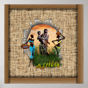 Mor och barn till Afrikan Poster