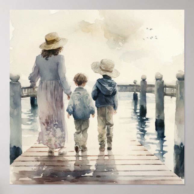 Mor och barn till havs poster (Framsidan)