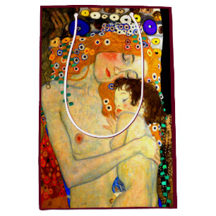 Mor och barn vid den Gustav Klimt art nouveau