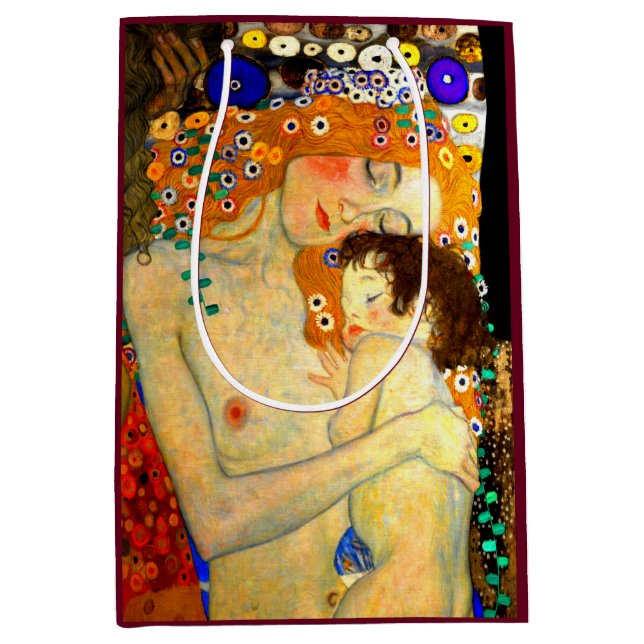 Mor och barn vid den Gustav Klimt art nouveau (Framsidan)