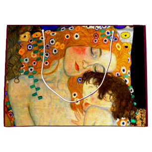 Mor och barn vid den Gustav Klimt art nouveau