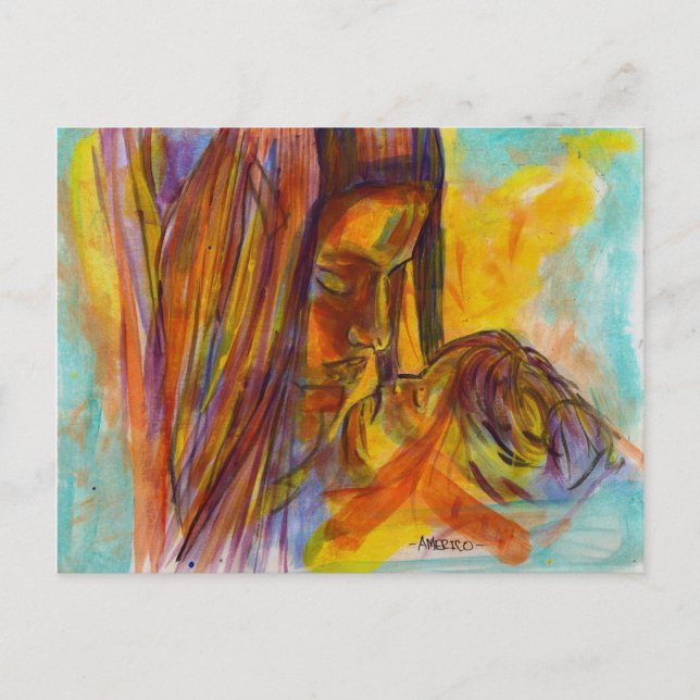 mor och barn vykort (Framsida)