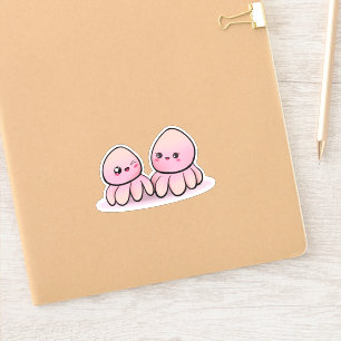 mor och barnkawaii octopus klistermärken