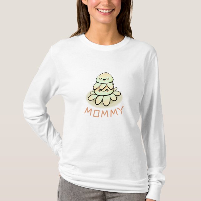 mor och barnkawaii octopus t shirt (Framsida)